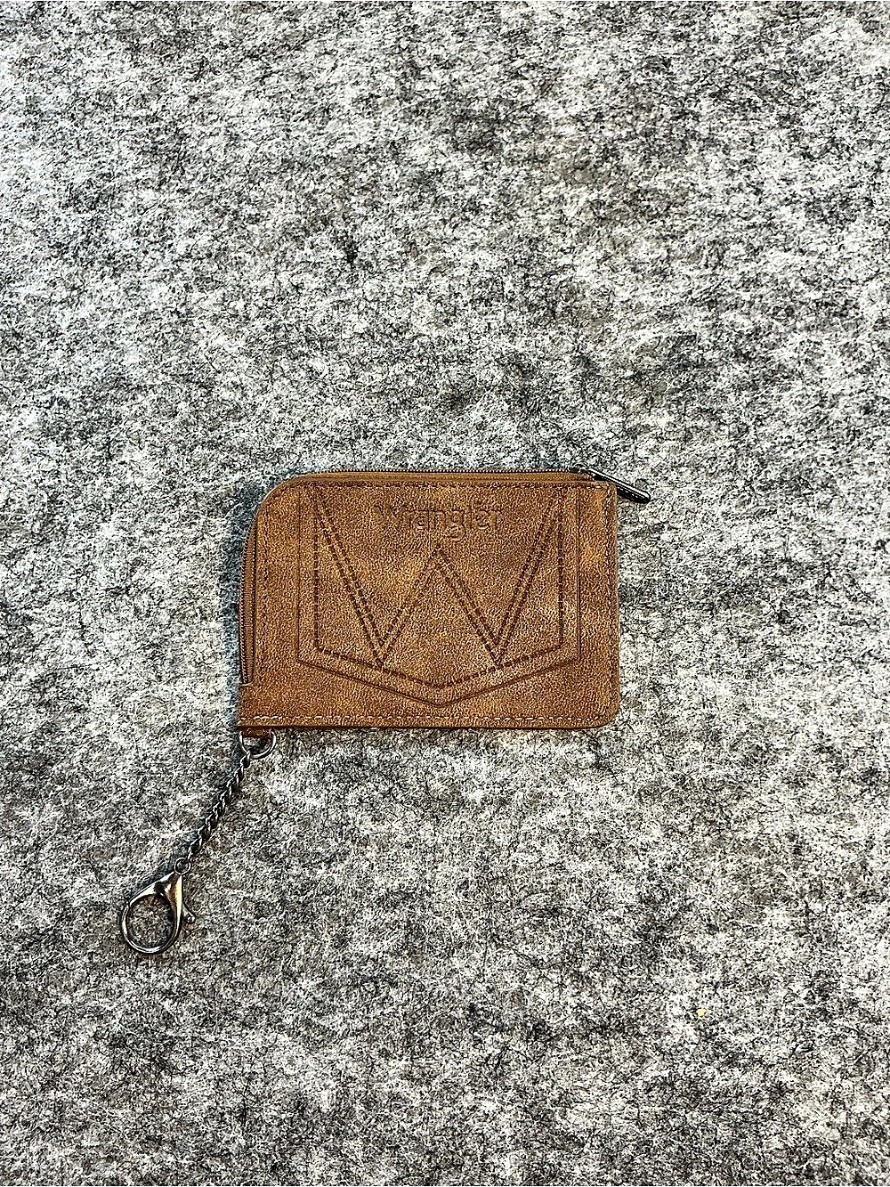 Wrangler Southwestern Art Print Mini Zip Card Case Brown & Red
